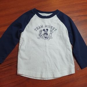 DisneybMickey Mouse Janie and Jack baseball  long sleeve Team Mickey!  12-18M